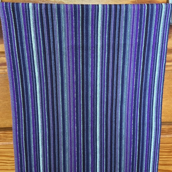Purple and gray fringed scarf 68” long by 22” wide - Picture 3 of 6